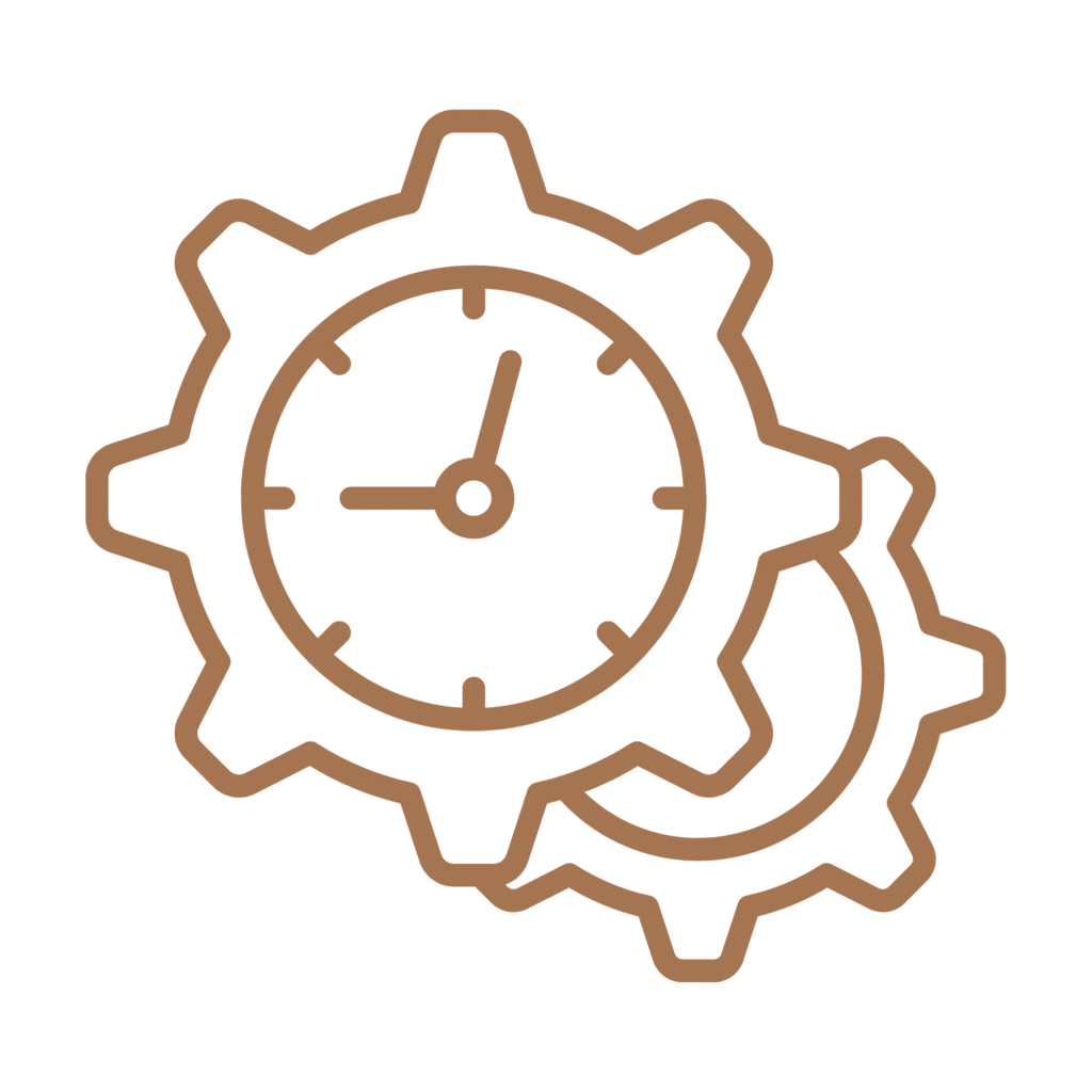 Clock and Gears Icon